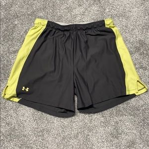 Grey & Yellow Under Armour Athletic Shorts, S